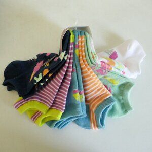 NWT 6 pairs Unr8ed no show novelty socks beach/nautical theme womens size 4-10.5